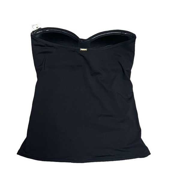 NWT Anne Cole Black Tankini Top XS Twist Front Bandeaukini Swim Swimsuit Top - Picture 5 of 10